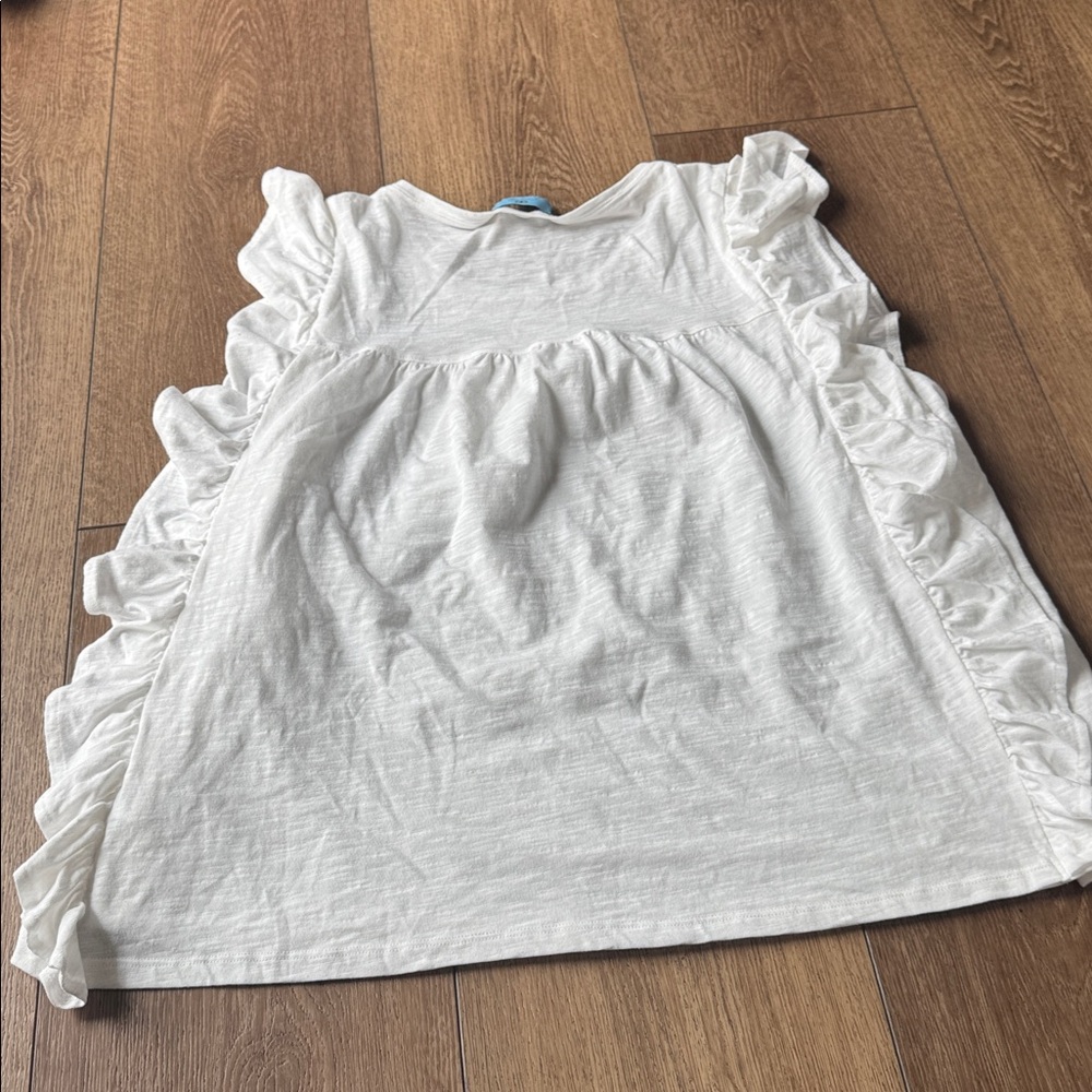 Cece White Ruffle Sleeve Knit Top - Picture 4 of 4